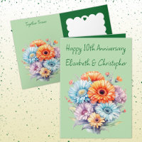 10th Anniversary gerbera flowers green
