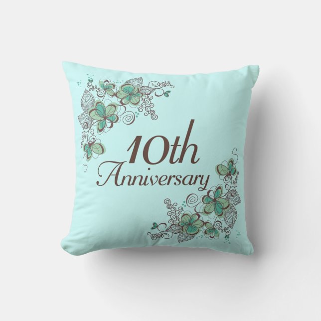 10th Anniversary Gift Throw PIllow (Front)