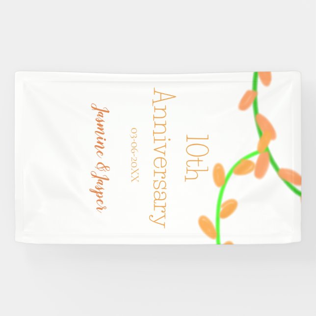 10th anniversary orange lavendar leaf name classic banner (Horizontal)