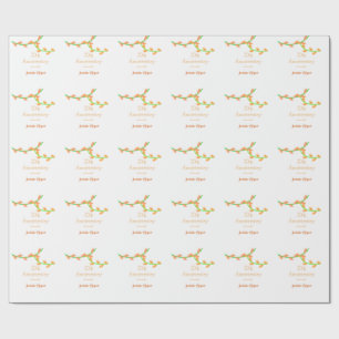 10th anniversary orange lavendar leaf name classic wrapping paper