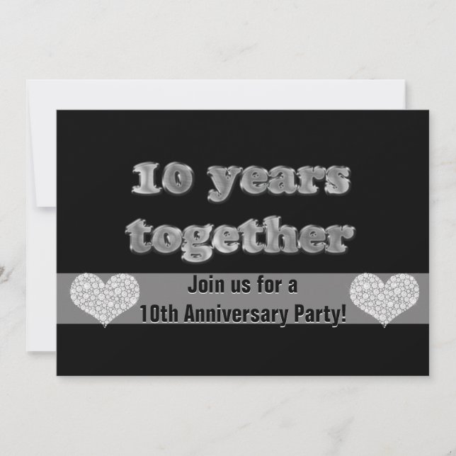 10th Anniversary Party | 10 Years Together Invitation (Front)