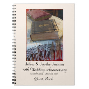 10th Anniversary Party Guest Book, Vintage Bible   Notebook