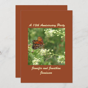 10th Anniversary Party Invitation Butterfly