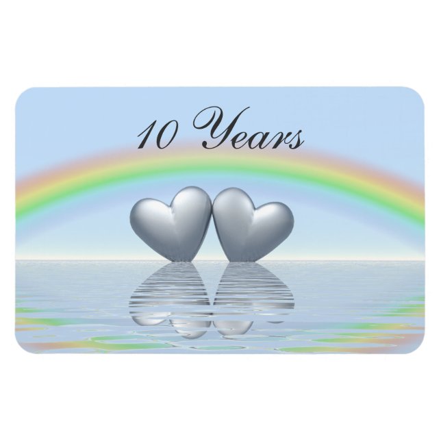 10th Anniversary Tin Hearts Magnet (Horizontal)