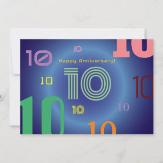 10th Anniversary Together Flat Greeting Card