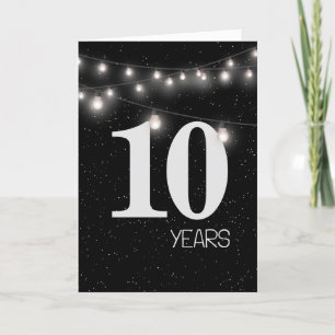 10th Anniversary with Lights and Stars Card