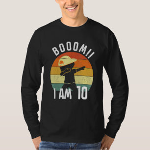 10th Bday Kid Dabbing 10 Yrs Old Outfit Boys Boom  T-Shirt