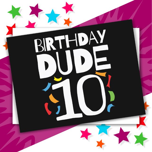 10th Birthday 10 Year Old Kids Birthday Dude 10 Postcard (Creator Uploaded)