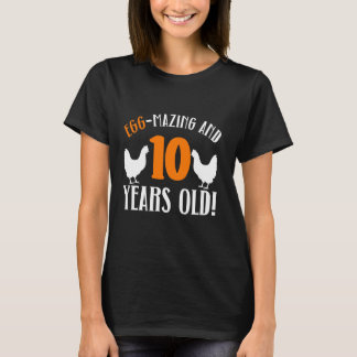 10th Birthday 10 Years Old Chicken Farmer chicken  T-Shirt
