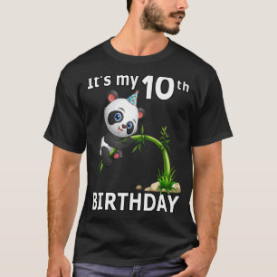 10th Birthday 10 Years Old Party Animal Panda 5 T-Shirt