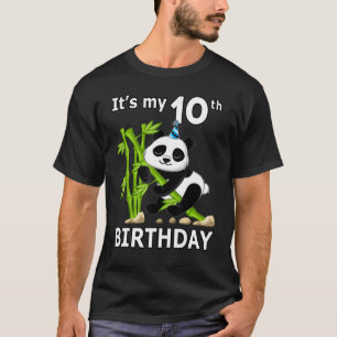 10th Birthday 10 Years Old Party Animal Panda 7 T-Shirt