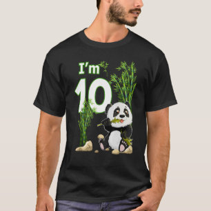 10th Birthday 10 Years Old Party Animal Panda T-Shirt