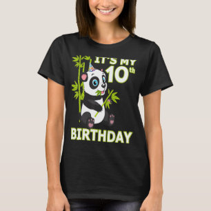 10th Birthday 10 Years Old Party Animal Panda T-Shirt
