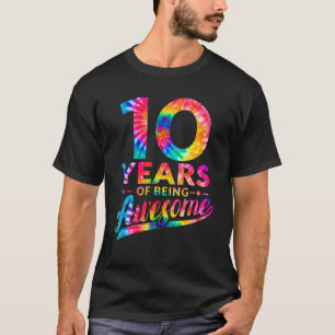 10Th Birthday 10 Years Old Tie Dye Awesome Men Wom T-Shirt