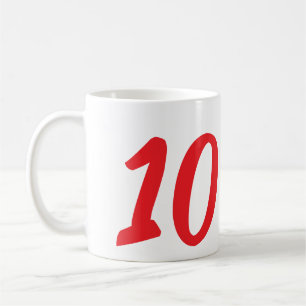 10th birthday add name date year red template coffee mug