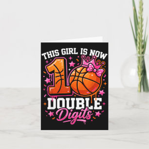 10th Birthday Basball Girl Coquette Bow10 Year Old Card