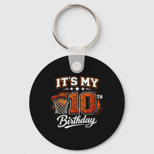 10th Birthday Basball Theme 10 Years Old Birthday Key Ring