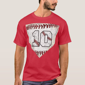 10th Birthday Baseball Big Number Ten 10 Year Old T-Shirt