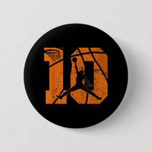 10th Birthday Basketball 10 Yr Bday Party 10yr Ten 6 Cm Round Badge
