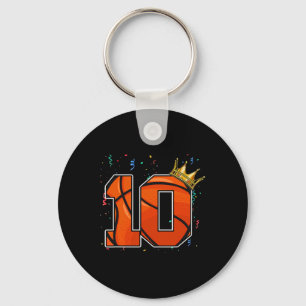 10th Birthday Basketball Big Number 10 Year Old Bo Key Ring