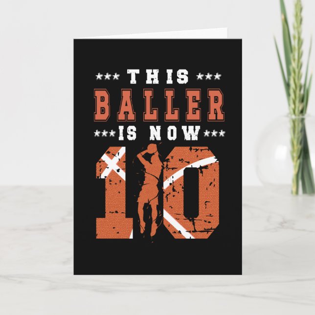 10th Birthday Basketball Player 10 Year Old Boy Card (Front)