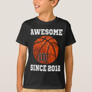 10th Birthday Basketball Player 10 Years Old Vinta T-Shirt