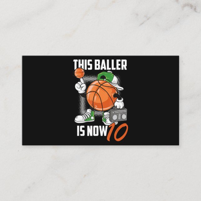 10th Birthday Basketball Player Funny 10 Years Old Business Card (Front)