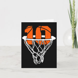 10th Birthday Basketball Ten 10 Years Old Boys Kid Card