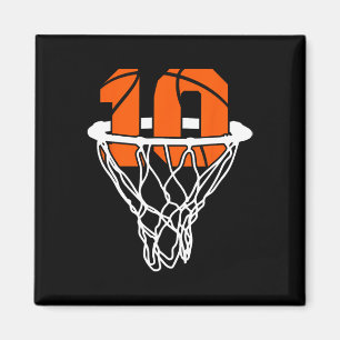 10th Birthday Basketball Ten 10 Years Old Boys Kid Magnet