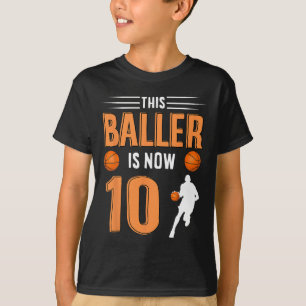 10th Birthday Basketball This Baller Is Now 10 T-Shirt