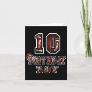 10th Birthday Boy 10 Years Old Football Lover Them Card