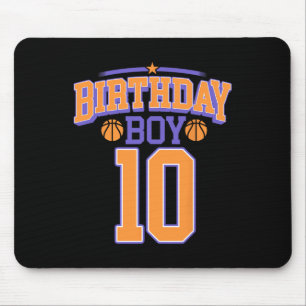 10th Birthday Boy Basketball Lover 10 Years Old Bd Mouse Pad