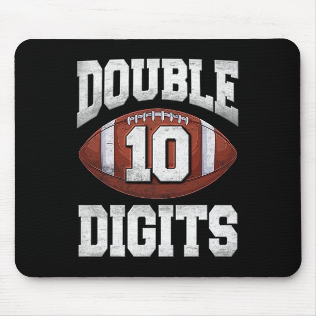 10th Birthday Boy Double Digits 10 Year Old Footba Mouse Pad (Front)