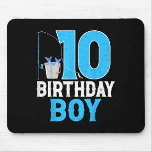 10th Birthday Boy Fishermen Fishing Lover 10 Years Mouse Pad