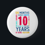 10th Birthday Boy Girl Kids Son Daughter 6 Cm Round Badge<br><div class="desc">10th Birthday Boy Girl Kids Son Daughter Outfit 10 Years Old</div>