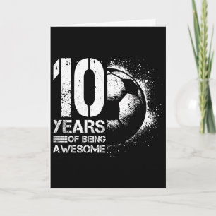 10th Birthday Boy Girl Soccer Player Football 10 Y Card