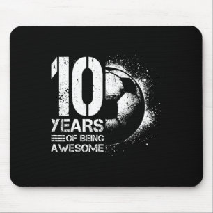 10th Birthday Boy Girl Soccer Player Footll 10 Yea Mouse Pad