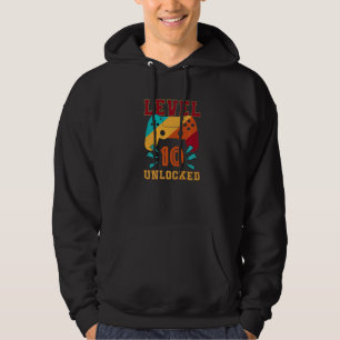 10th Birthday Boy Kid Level 10 Unlocked Video Gam Hoodie