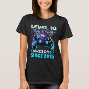 10th Birthday Boy Level 10 Gamer 10 Year Video Gam T-Shirt