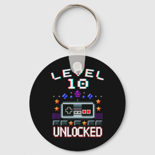 10th Birthday Boy Level 10 Unlocked Funny Video Ga Key Ring