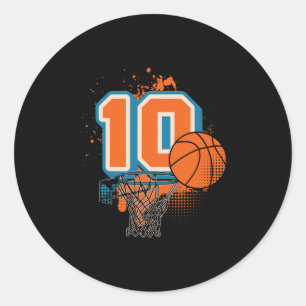 10th Birthday Boy Sketll Player Sketll 10 Years Ol Classic Round Sticker