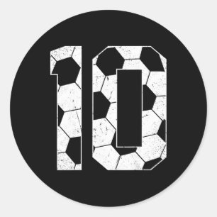 10th Birthday Boy Soccer Player Footll 10 Years Ol Classic Round Sticker