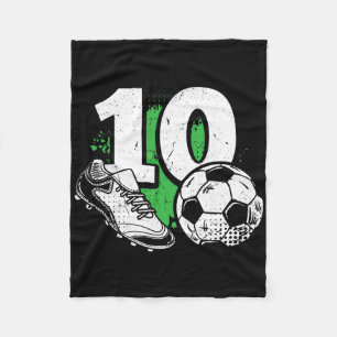10th Birthday Boy Soccer Player Footll 10 Years Ol Fleece Blanket