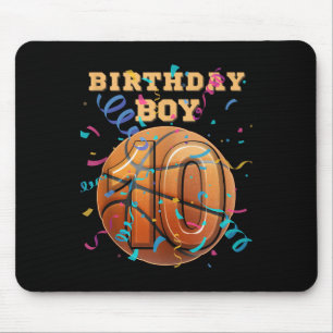 10th Birthday Boy Ten 10 Years Old Basketball Play Mouse Pad