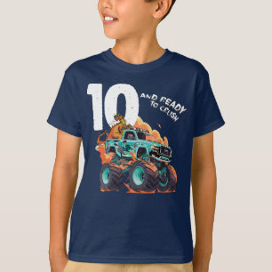 10th Birthday Boys, 10 and Ready to Crush Monster  T-Shirt