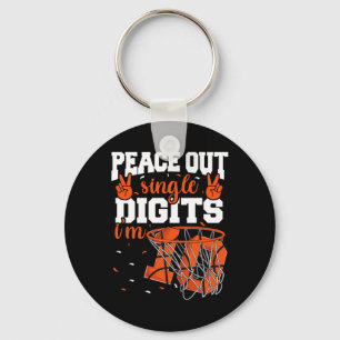 10th Birthday Boys Bysketbyll Peace Out Single Dig Key Ring