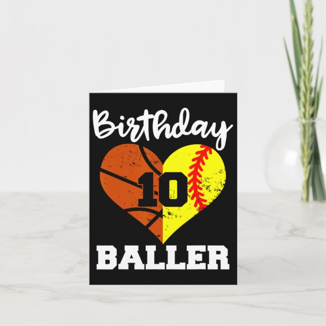 10th Birthday Byller Fun 10 Year Old Softbyll Bysk Card (Front)