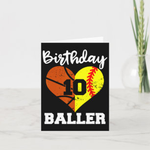 10th Birthday Byller Fun 10 Year Old Softbyll Bysk Card