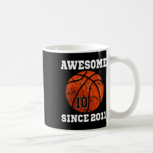 10th Birthday Bysketbyll Lover Gift 10 Years Old V Coffee Mug
