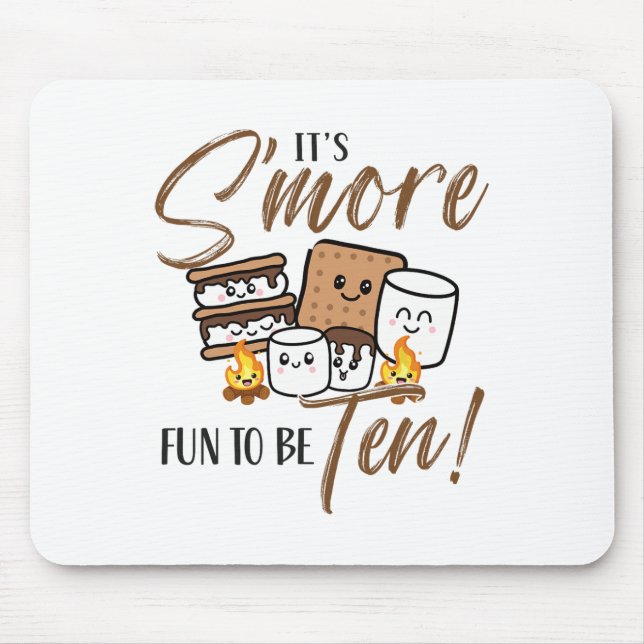 10th Birthday Campfire Marshmallow It's S'more Fun Mouse Pad (Front)